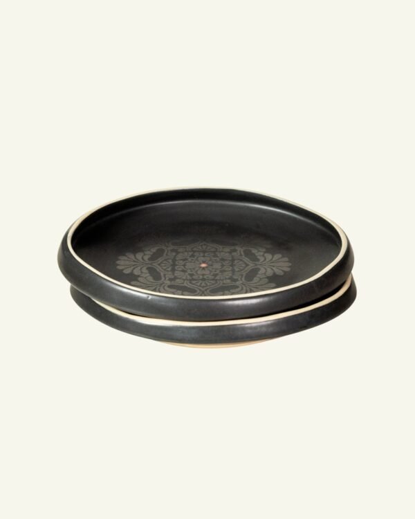 Tall Edge Oval Platter Medium, handmade stoneware