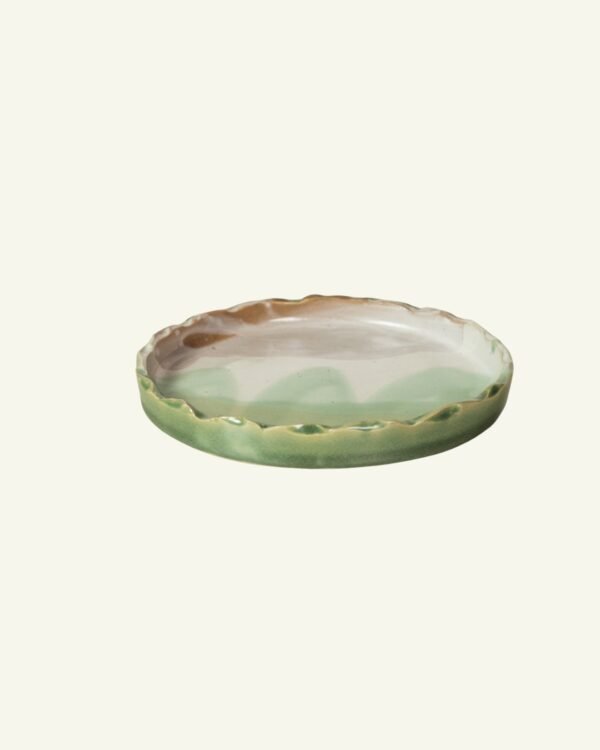 Organic Edge Quarter Plate, handmade stoneware