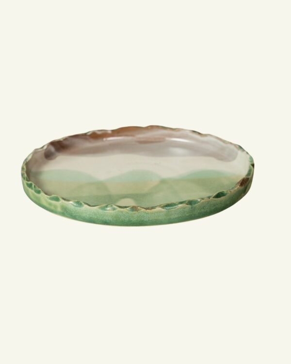 Organic Edge Half Plate, handmade stoneware