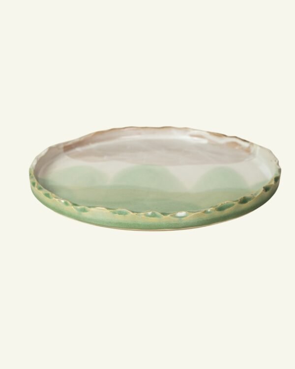 Organic Edge Large Plate, handmade stoneware